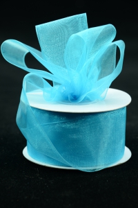 Organza Ribbon , Turquoise, 1.5 Inch x 25 Yards (1 Spool) SALE ITEM
